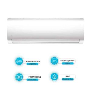 Midea 1.5 Ton Non-Inverter Cool Only - Wall Mounted R-410 Air Conditioner MSAFB-18CRN1