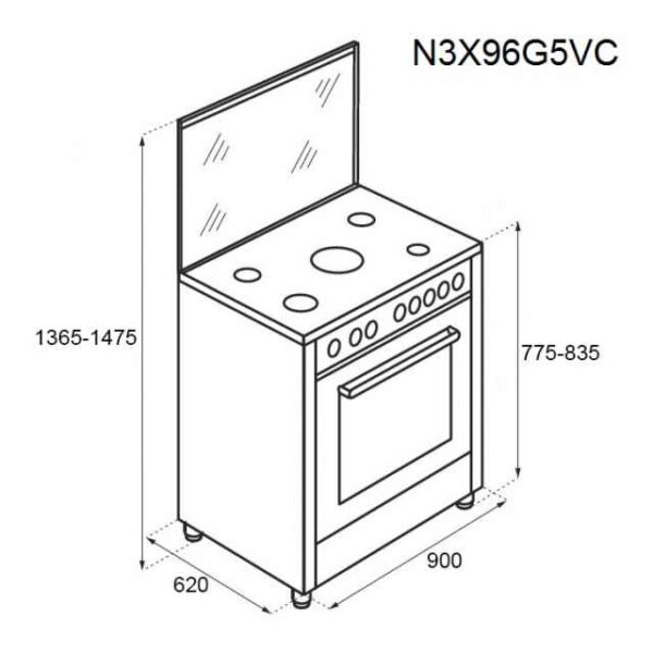 Tecnogas Cooking Range N3X96G5VCF (4)