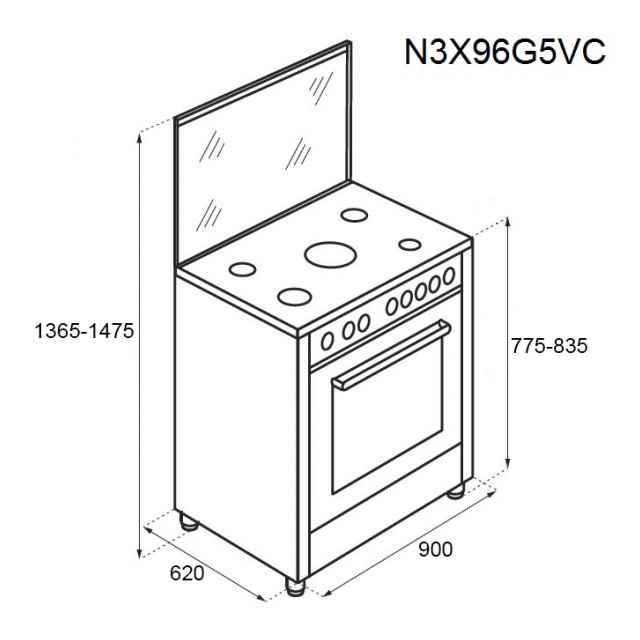 Tecnogas Cooking Range N3X96G5VCF (4)