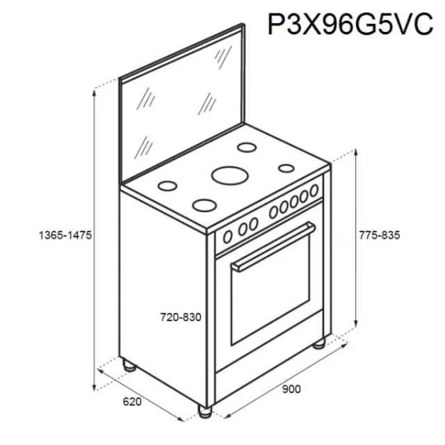 Tecnogas Cooking Range P3X96G5VCF (2)